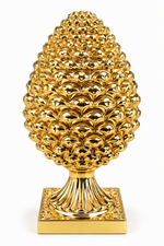 Pigna Siciliana Decorativa Nera e Oro su Base Ornamentale Versace