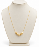 Collana in Oro Bianco con Cinque Sfere Diamantate – 45 cm