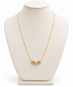 Collana in Oro Giallo con Tre Sfere Diamantate