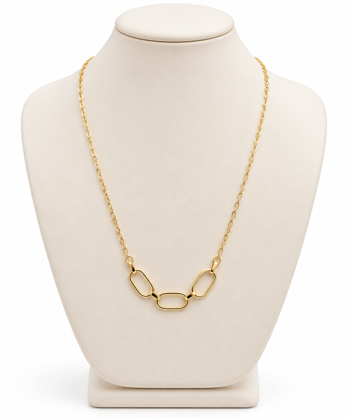 Collana in Oro Giallo con Tre Maglie Geometriche – 45 cm