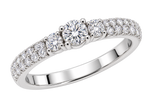 Anello Veretta in Oro Bianco 18 kt con Zaffiri Bianchi