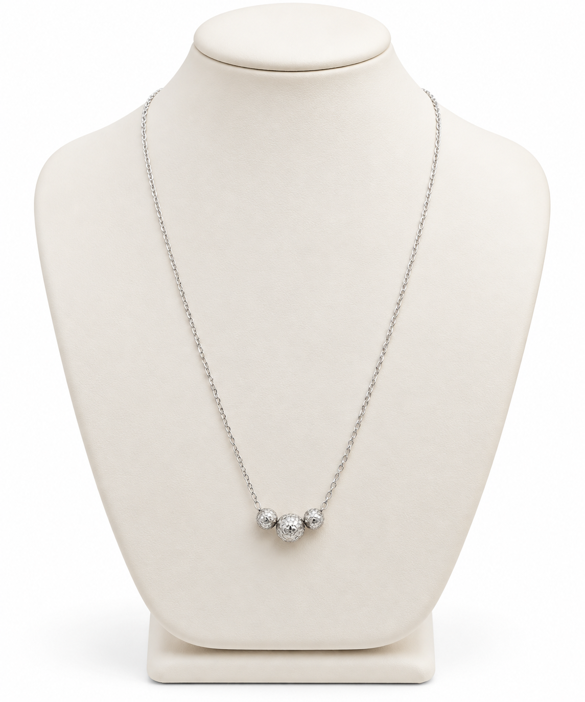 Collana in Oro Giallo con Tre Sfere Diamantate