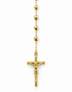 Rosario in Oro con Grani Sfaccettati, Medaglia Mariana e Crocifisso – 60 cm