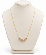 Collana in Oro Bianco con Cinque Sfere Diamantate – 45 cm