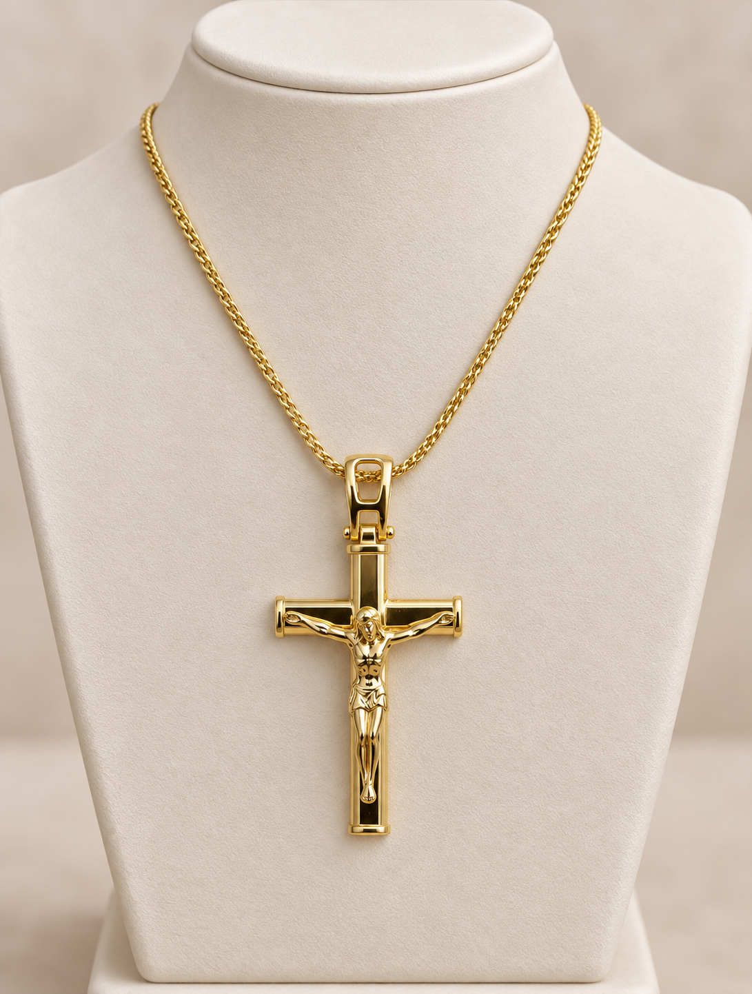 Collana in Oro Giallo con Crocifisso – 45 cm