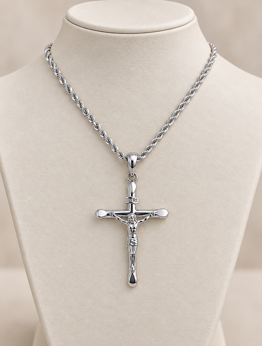 Collana con Crocifisso INRI – Disponibile in Oro Giallo o Oro Bianco
