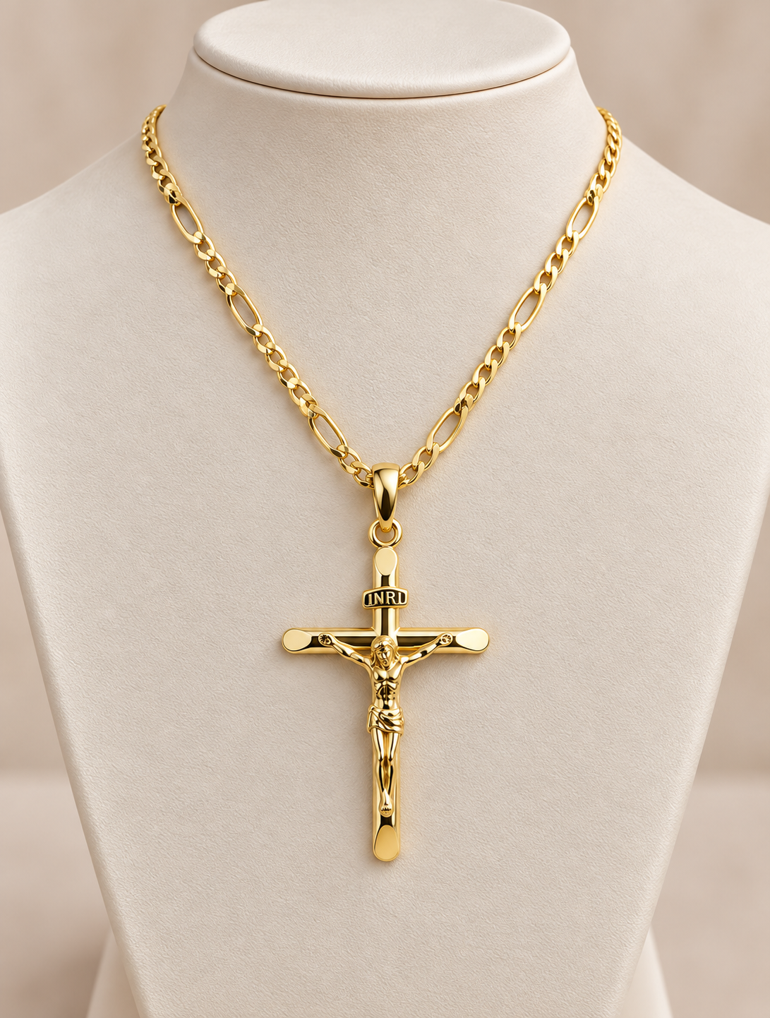 Collana con Crocifisso INRI – Disponibile in Oro Giallo o Oro Bianco