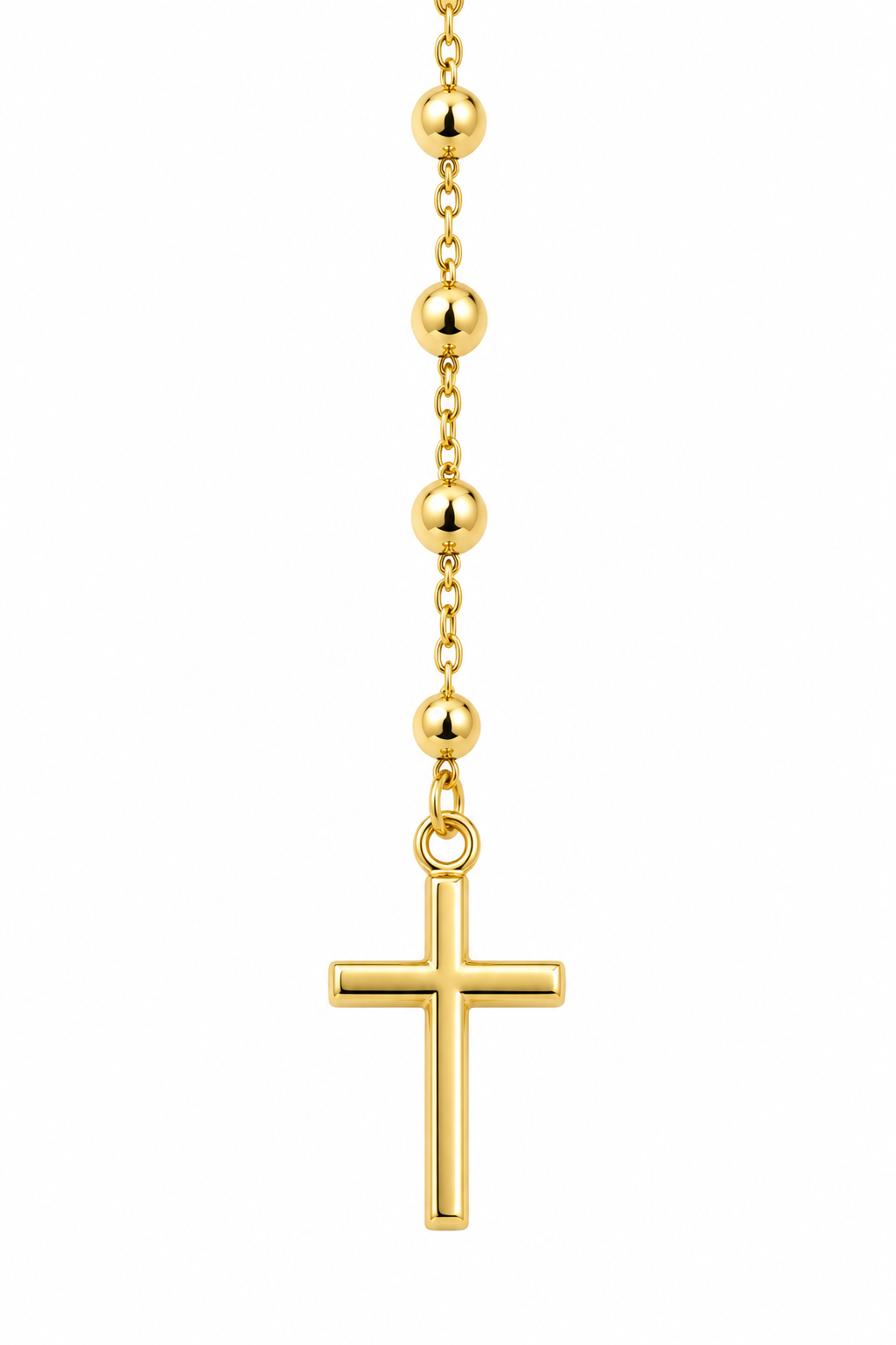 Rosario in Oro Giallo con Medaglia Mariana e Croce