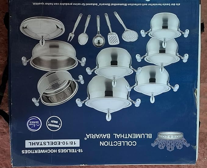 Set Batteria 18 pezzi pentole Bavaria Collection"Elegance" inox 18/10