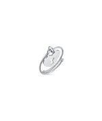 ANELLO REGOLABILE IN ACCIAIO CON CUORE LUCCHETTO