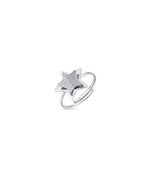 ANELLO IN ACCIAIO CON STELLA E GLITTER BIANCO