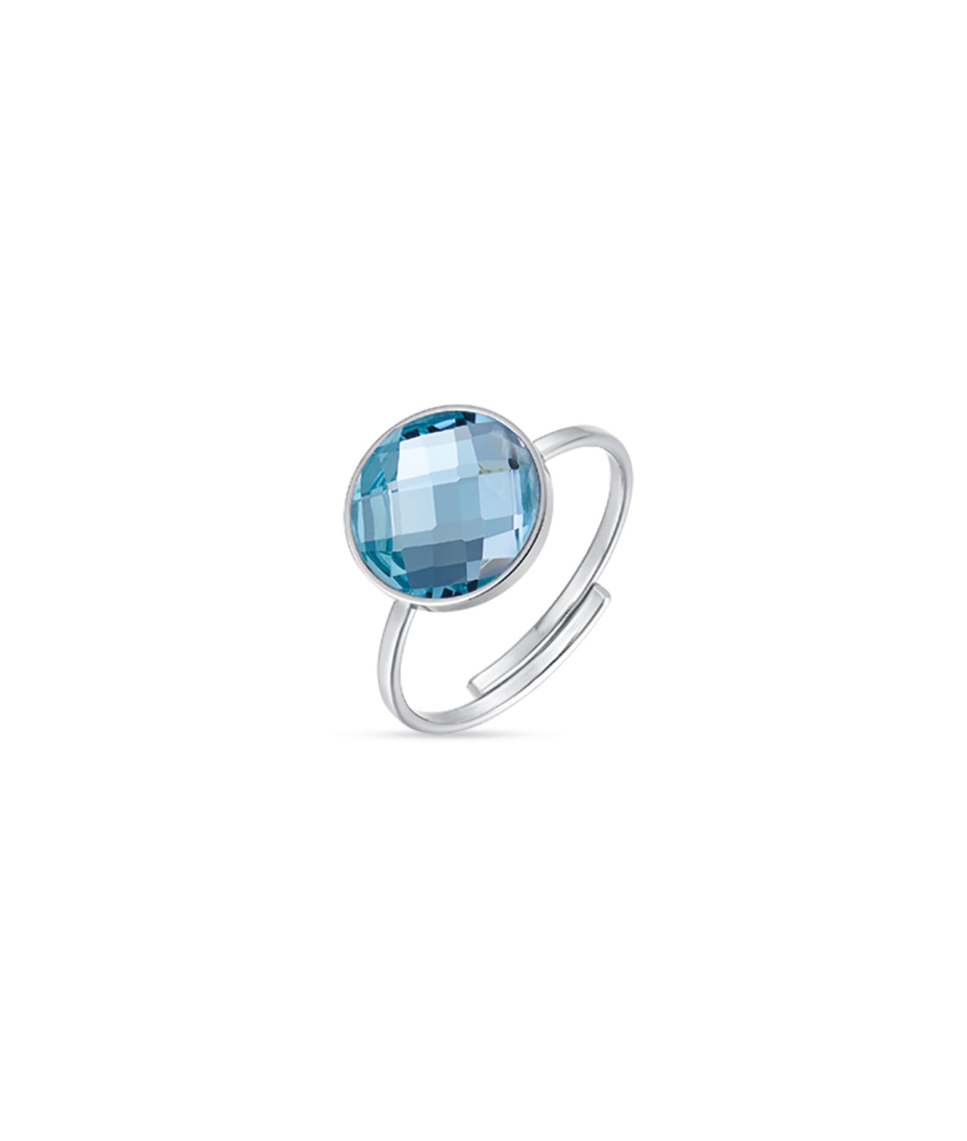 ANELLO IN ACCIAIO CON PIETRA ACQUAMARINA