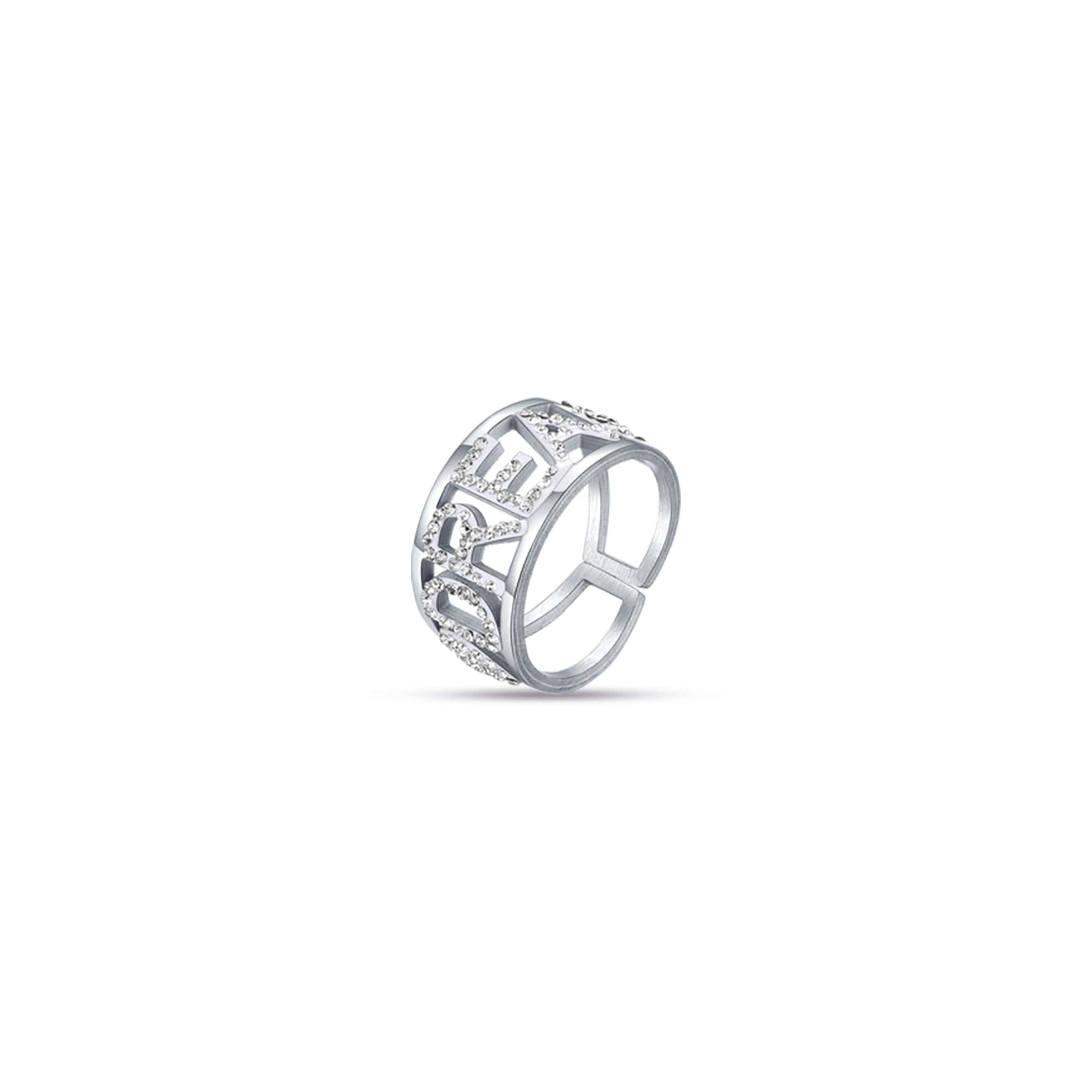 ANELLO DA DONNA IN ACCIAIO DREAM CON CRISTALLI BIANCHI - MISURA S (MISURA 13)
