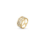 ANELLO DA DONNA IN ACCIAIO DORATO DREAM CON CRISTALLI BIANCHI - MISURA S, 13