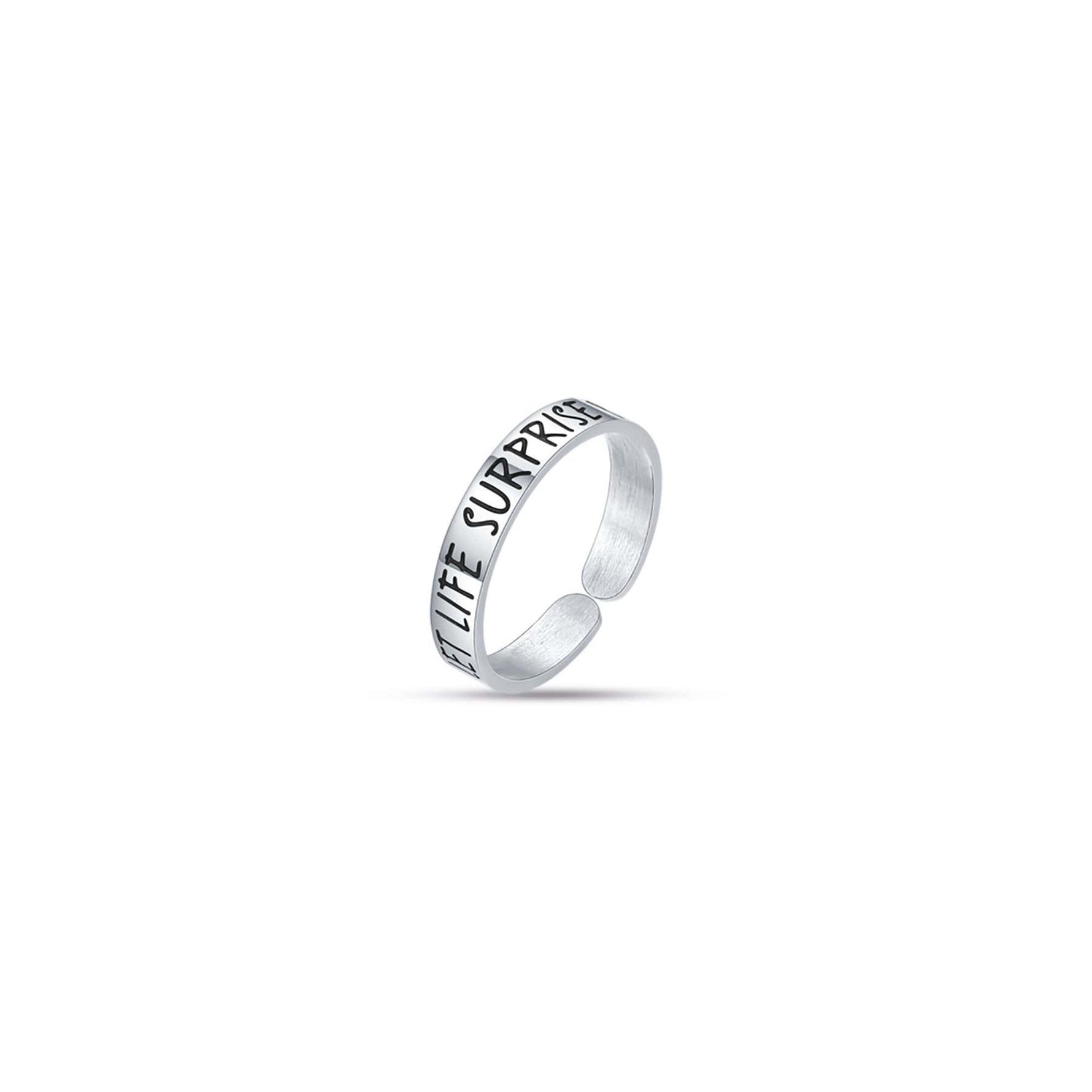 ANELLO DA DONNA IN ACCIAIO LET LIFE SURPRISE YOU