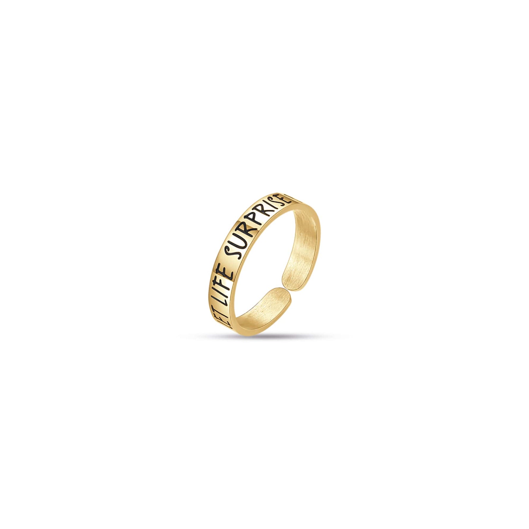 ANELLO DA DONNA IN ACCIAIO DORATO LET LIFE SURPRISE YOU