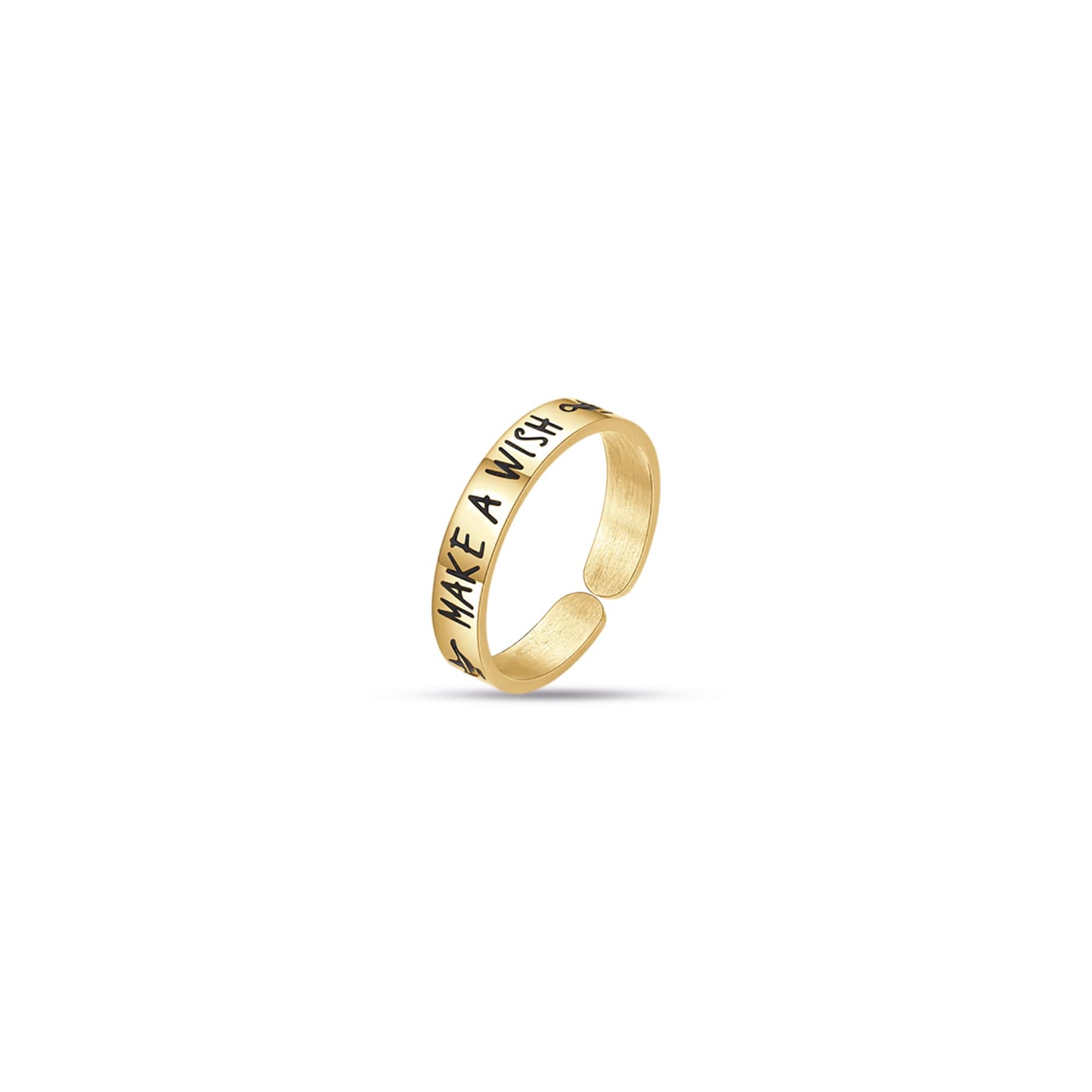 ANELLO DA DONNA IN ACCIAIO DORATO MAKE A WISH