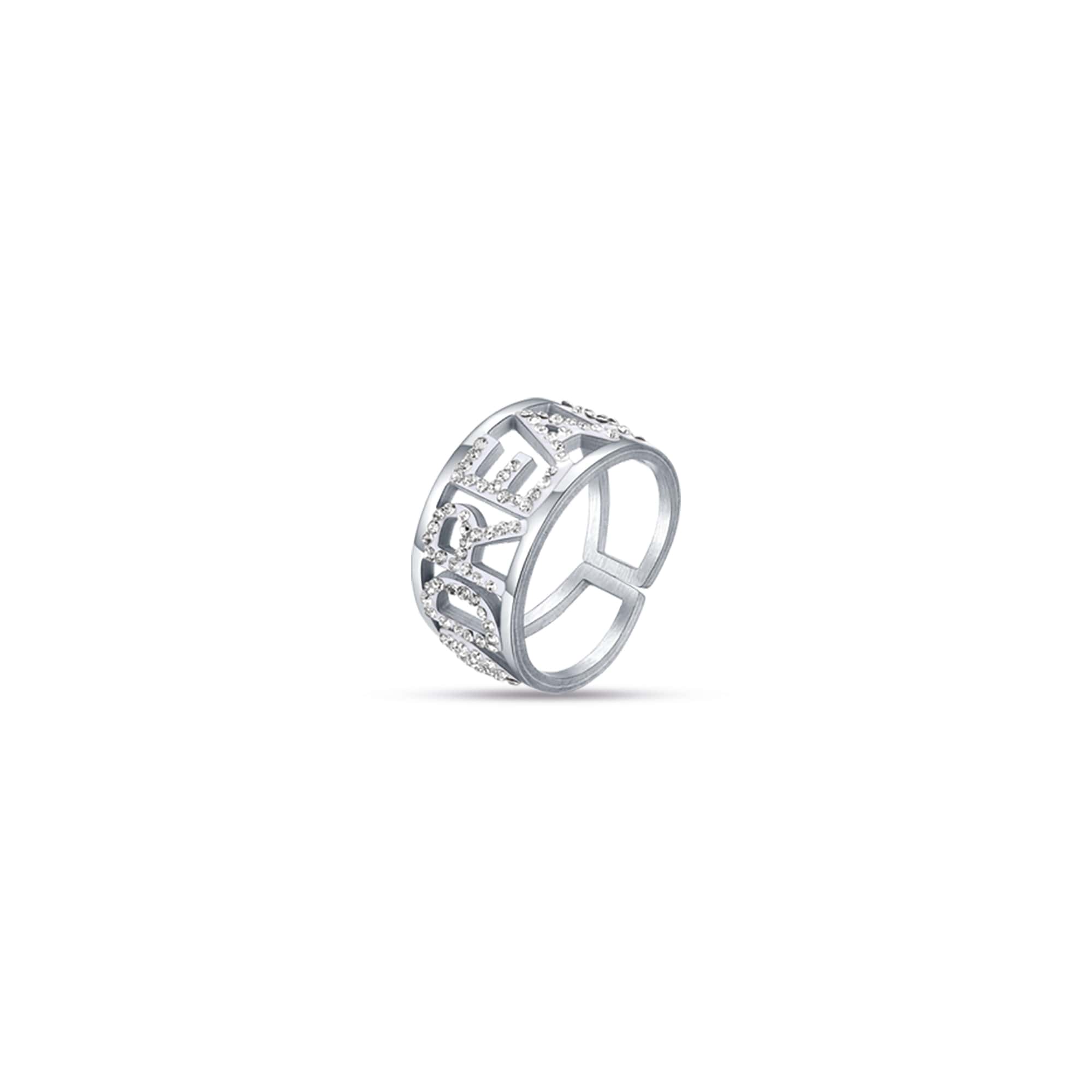 ANELLO DA DONNA IN ACCIAIO DREAM CON CRISTALLI BIANCHI - MISURA M (MISURA 17)
