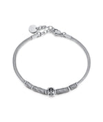BRACCIALE IN ACCIAIO, ELEMENTO IN ACCIAIO IP NERO CON ANCORA