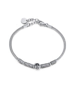 BRACCIALE IN ACCIAIO, ELEMENTO IN ACCIAIO IP NERO CON ANCORA