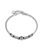 BRACCIALE IN ACCIAIO, ELEMENTO IN ACCIAIO NERO ROSA DEI VENTI