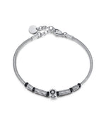 BRACCIALE IN ACCIAIO, ELEMENTO IN ACCIAIO NERO ROSA DEI VENTI