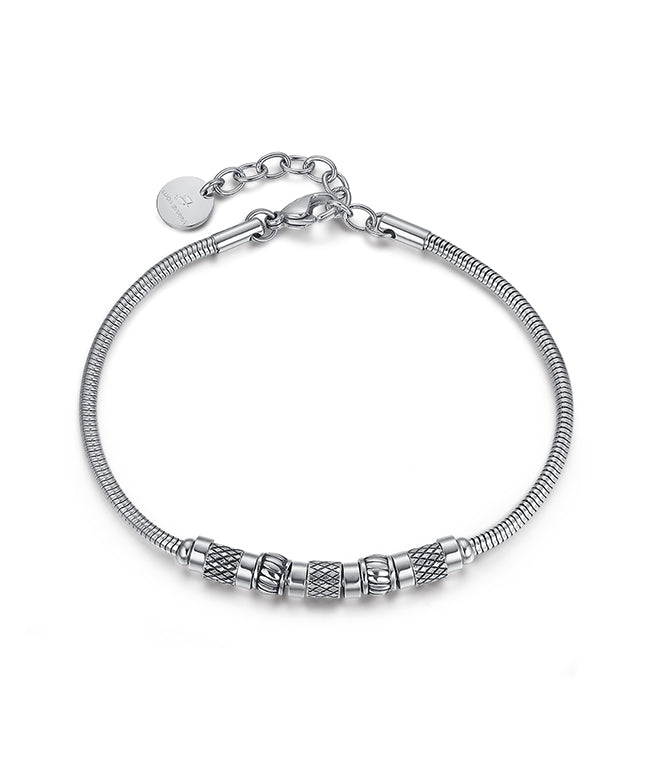 BRACCIALE IN ACCIAIO CON ELEMENTI IN ACCIAIO IP NERO ANTICATO