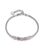 BRACCIALE IN ACCIAIO CON ELEMENTI IN IP ROSE E IP NERO ANTICATO