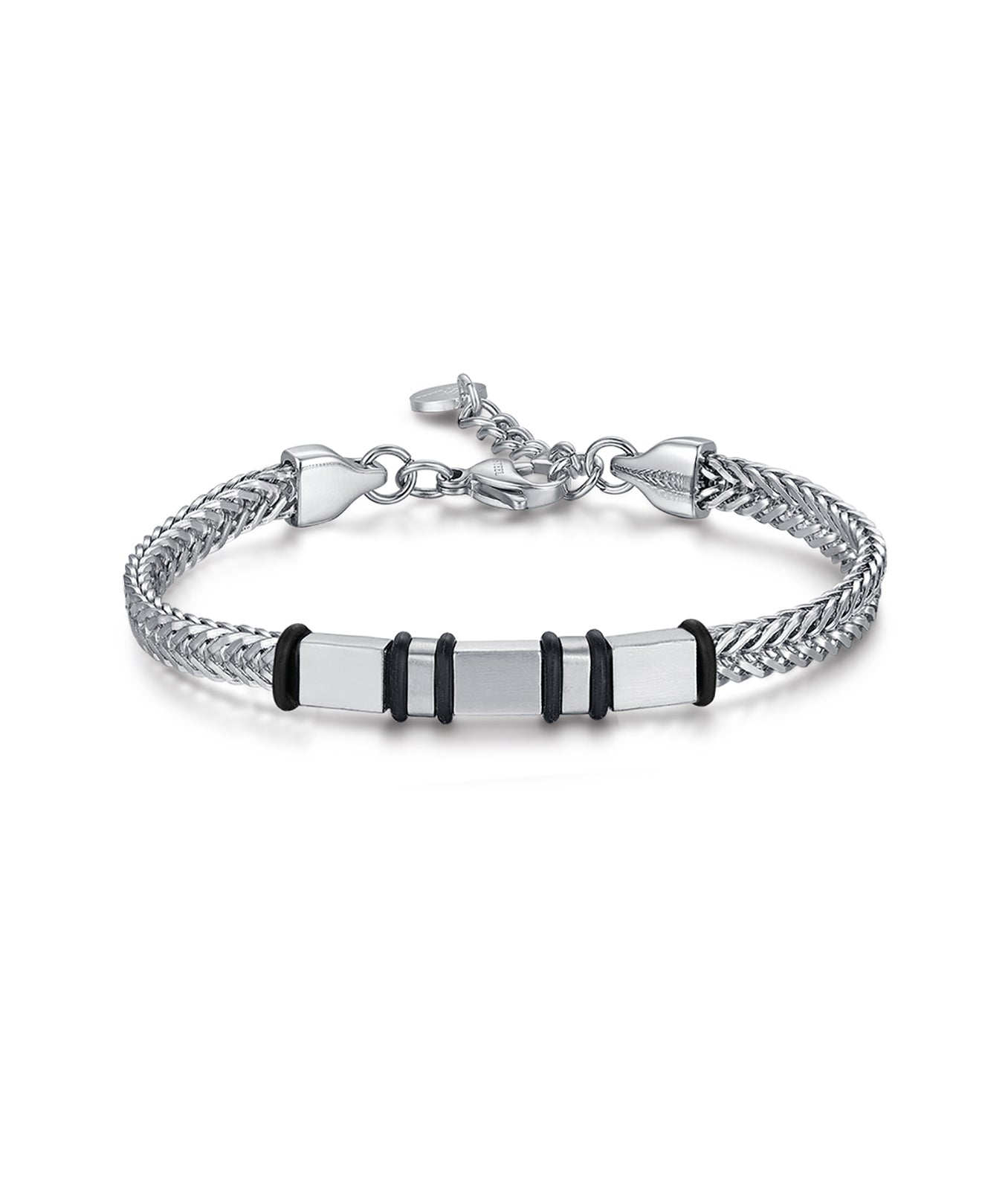 BRACCIALE IN ACCIAIO CON ELEMENTI IN ACCIAIO IP NERO