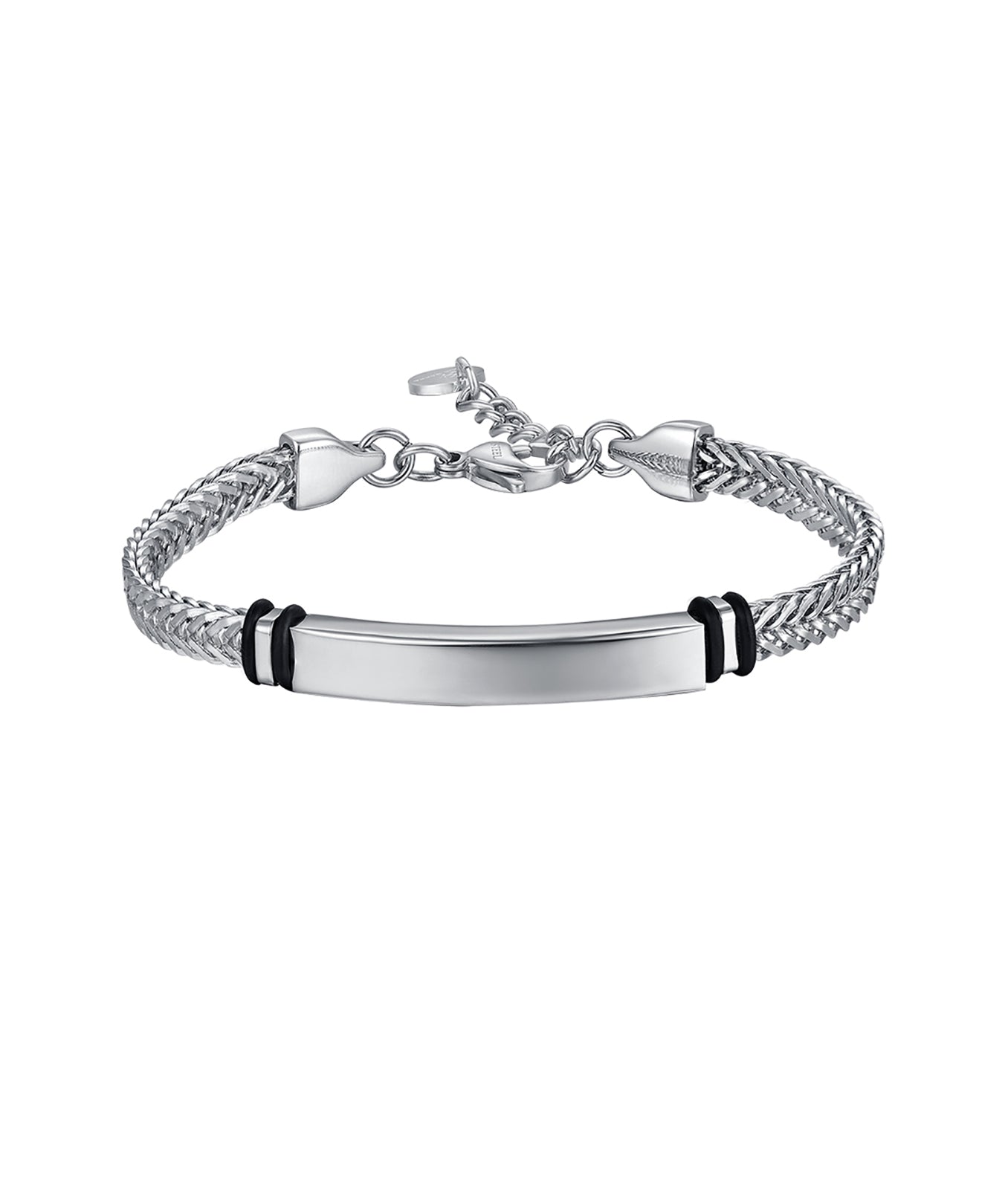 BRACCIALE IN ACCIAIO CON ELEMENTI IN ACCIAIO NERO