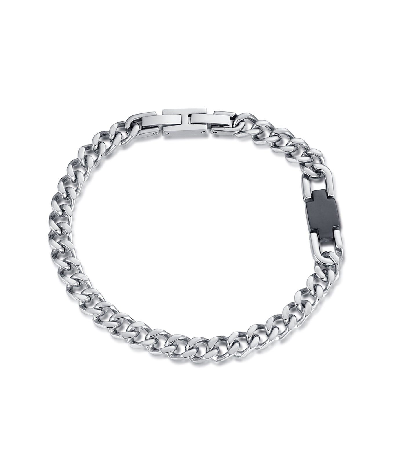 BRACCIALE IN ACCIAIO CON ELEMENTO IP NERO