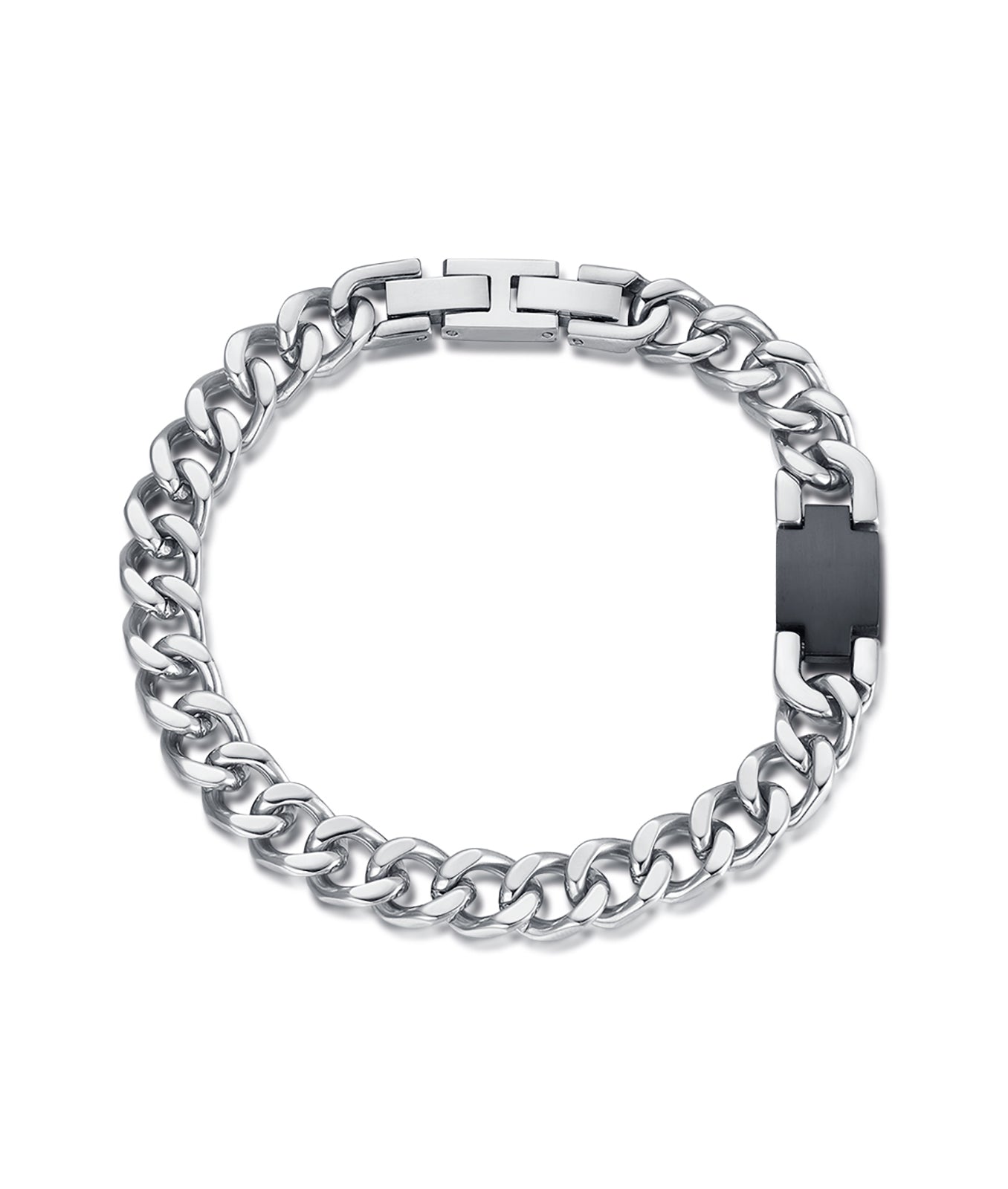 BRACCIALE IN ACCIAIO CON ELEMENTO IN IP NERO