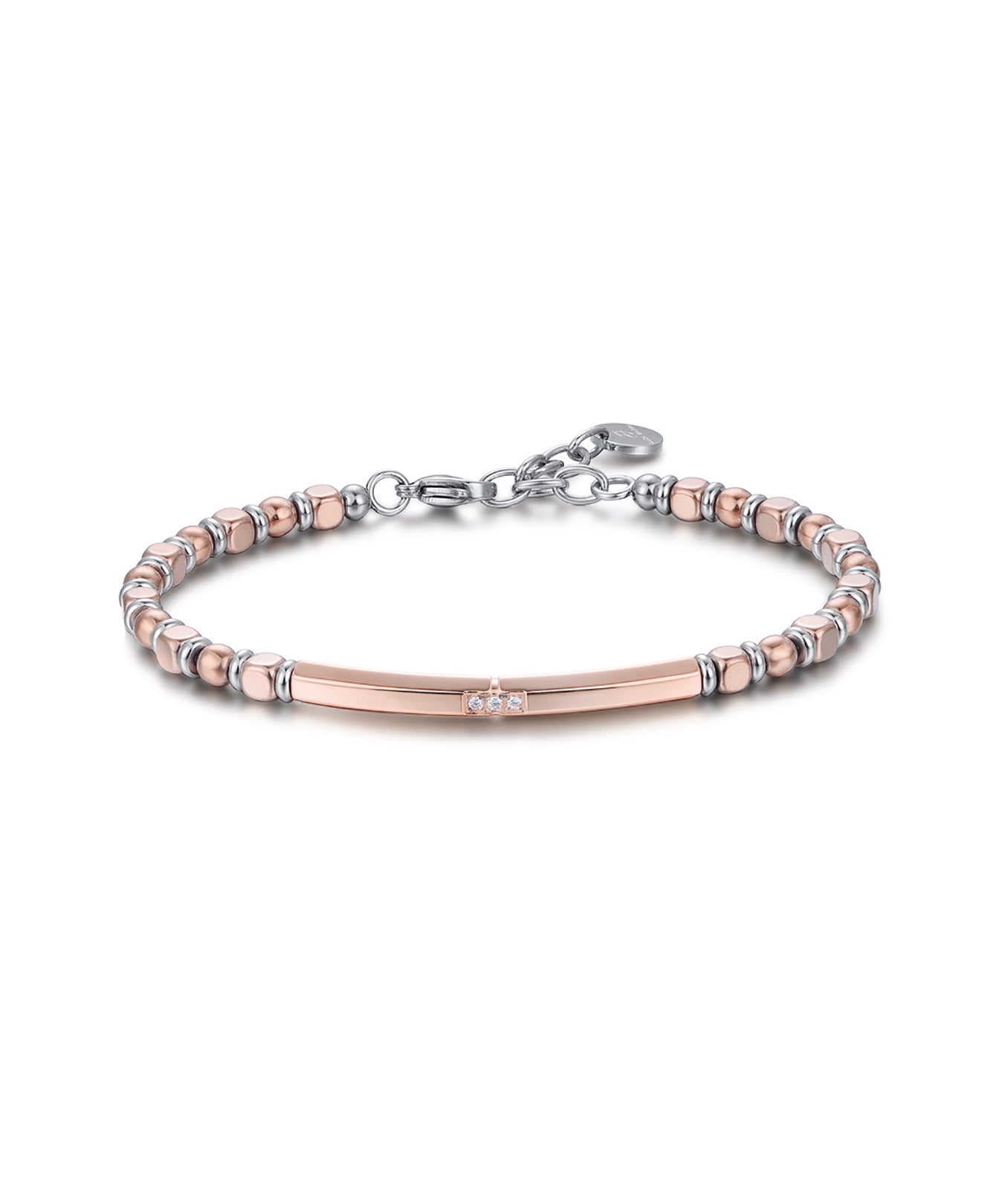 BRACCIALE IN ACCIAIO IP ROSE CON EMATITE IP ROSE