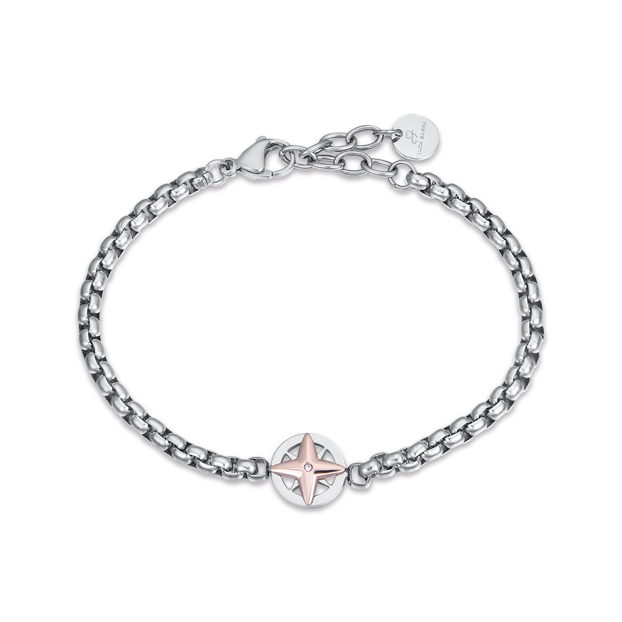 BRACCIALE IN ACCIAIO CON ROSA DEI VENTI IP ROSE