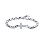 BRACCIALE DA UOMO IN ACCIAIO CON CROCE