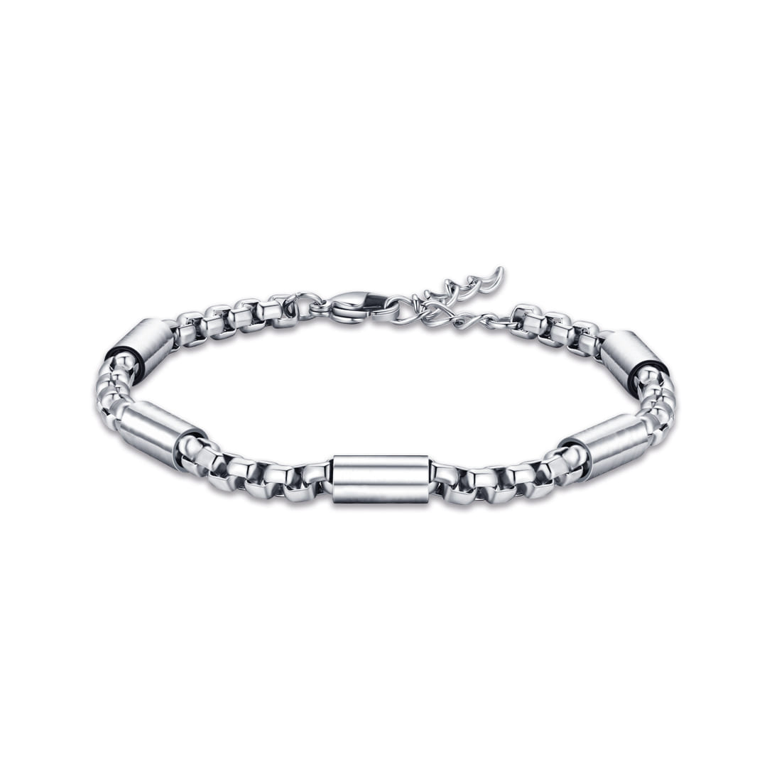 BRACCIALE DA UOMO IN ACCIAIO CON ELEMENTI ACCIAIO