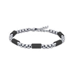 BRACCIALE DA UOMO IN ACCIAIO CON ELEMENTI NERO