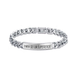 BRACCIALE DA UOMO IN ACCIAIO PAPA' SEI UN SUPEREROE
