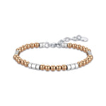 BRACCIALE DA UOMO IN ACCIAIO CON PIETRE ACCIAIO ROSA ED ELEMENTI IN ACCIAIO