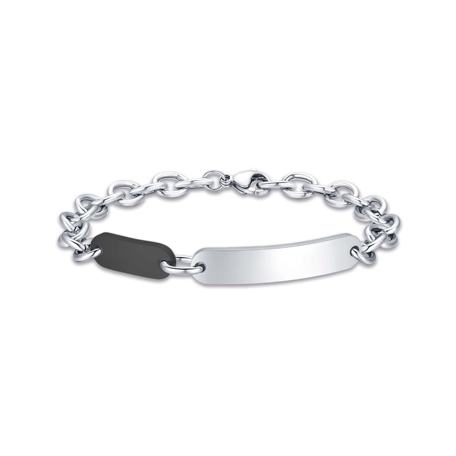 BRACCIALE DA UOMO IN ACCIAIO CON ELEMENTO IN ACCIAIO NERO