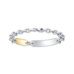 BRACCIALE DA UOMO IN ACCIAIO CON ELEMENTO IN ACCIAIO DORATO