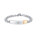 BRACCIALE DA UOMO IN ACCIAIO CON ELEMENTO IN ACCIAIO ROSA
