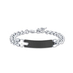 BRACCIALE DA UOMO IN ACCIAIO CON PIASTRA IN ACCIAIO NERO E CROCE