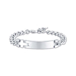 BRACCIALE DA UOMO IN ACCIAIO CON PIASTRA IN ACCIAIO E CROCE