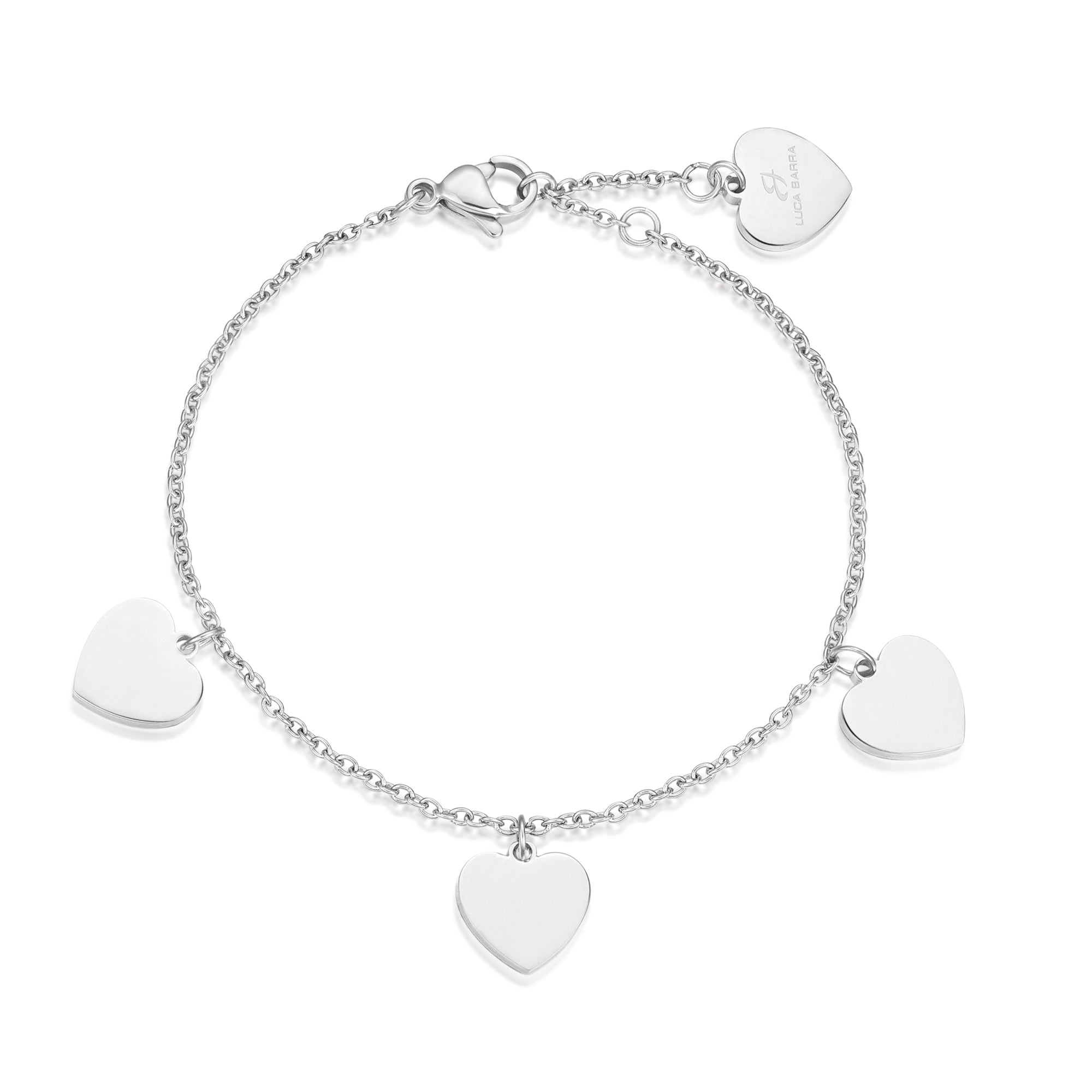 BRACCIALE IN ACCIAIO CON CUORI