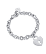BRACCIALE IN ACCIAIO CON CUORE LUCCHETTO