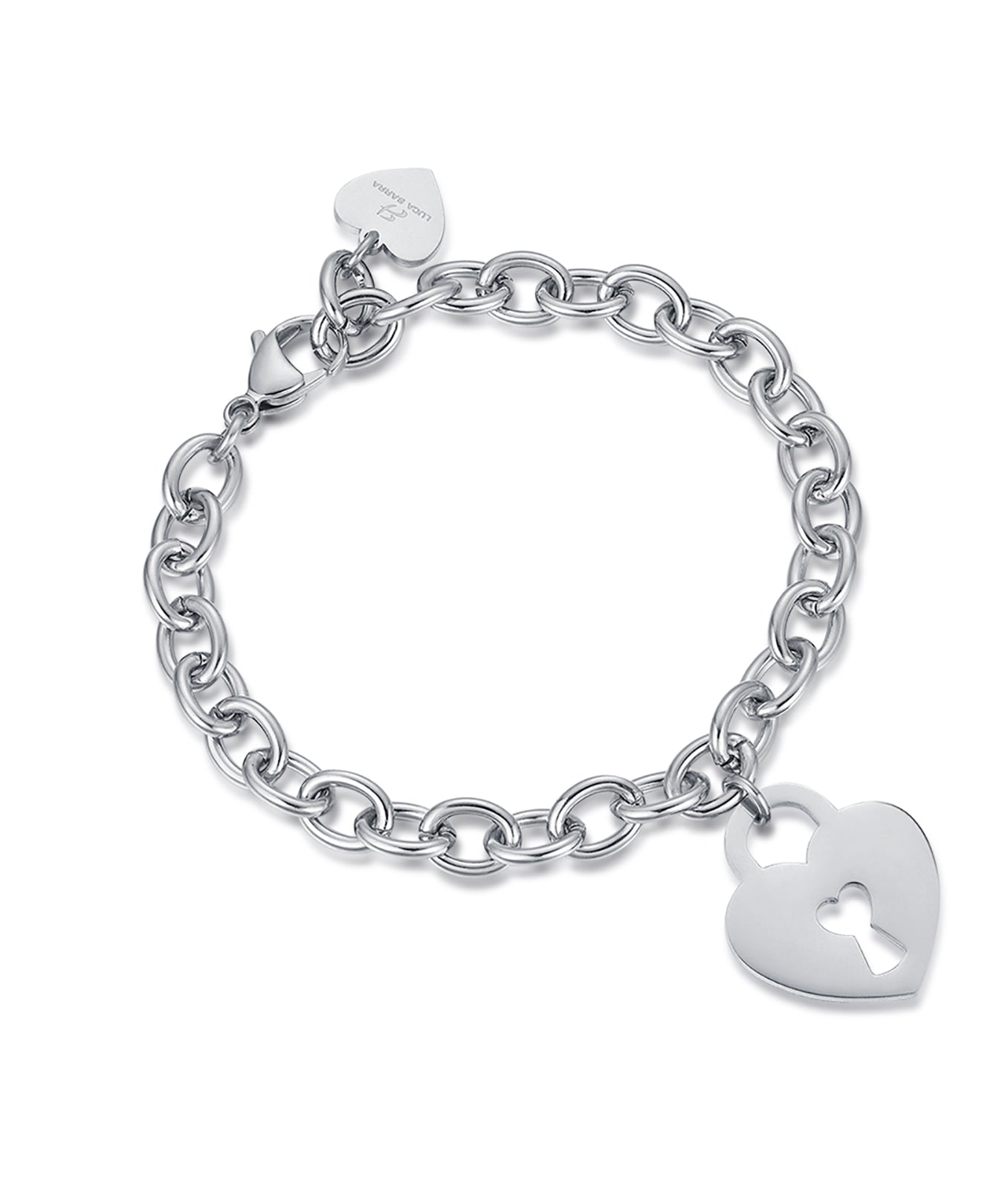 BRACCIALE IN ACCIAIO CON CUORE LUCCHETTO