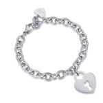 BRACCIALE IN ACCIAIO CON CUORE LUCCHETTO