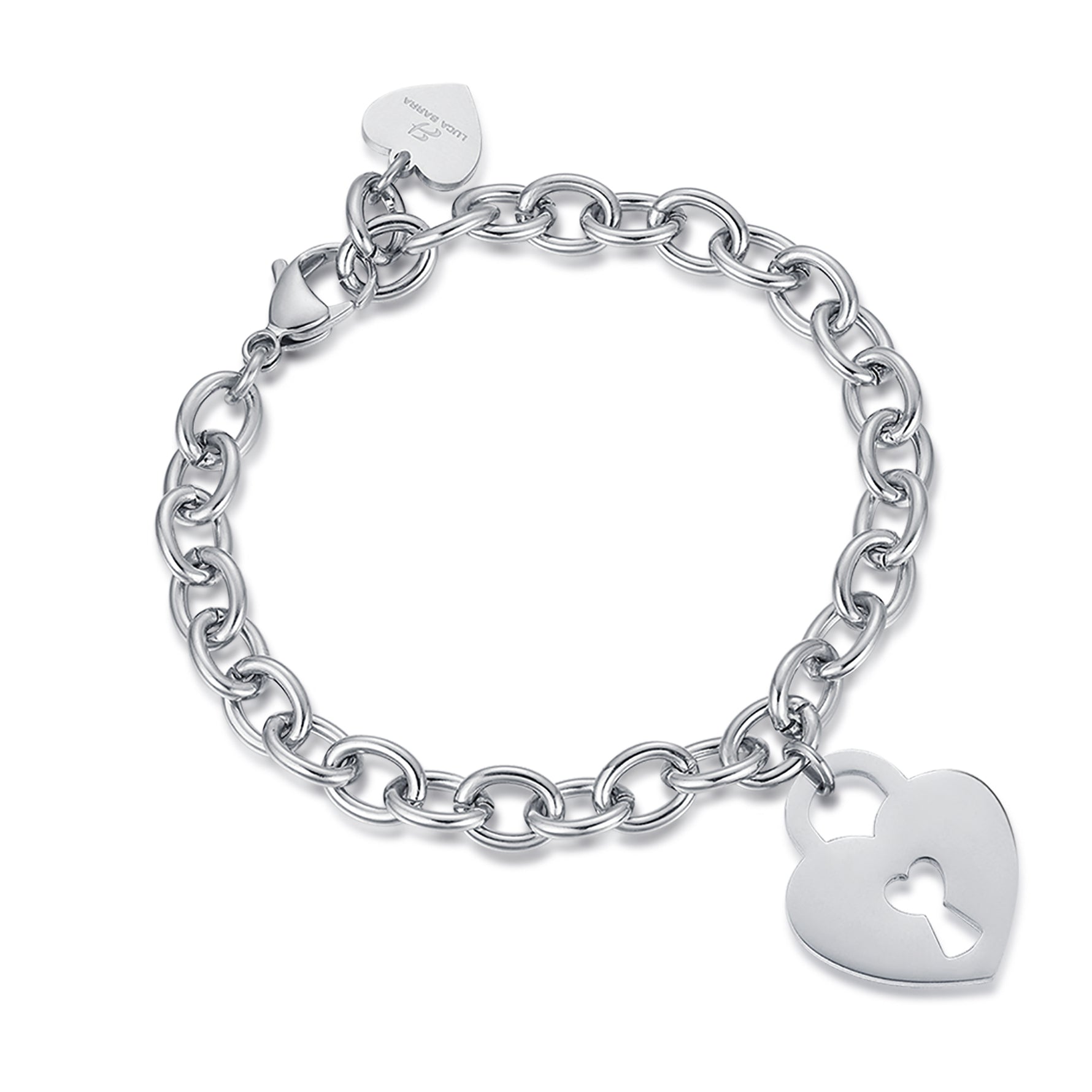 BRACCIALE IN ACCIAIO CON CUORE LUCCHETTO