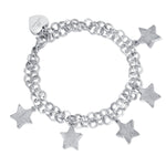 BRACCIALE IN ACCIAIO CON STELLE E GLITTER BIANCO